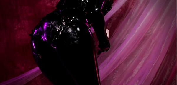  wet pussy curvy girl wearing shiny tight latex leather clothes and having fun in rubber dresses